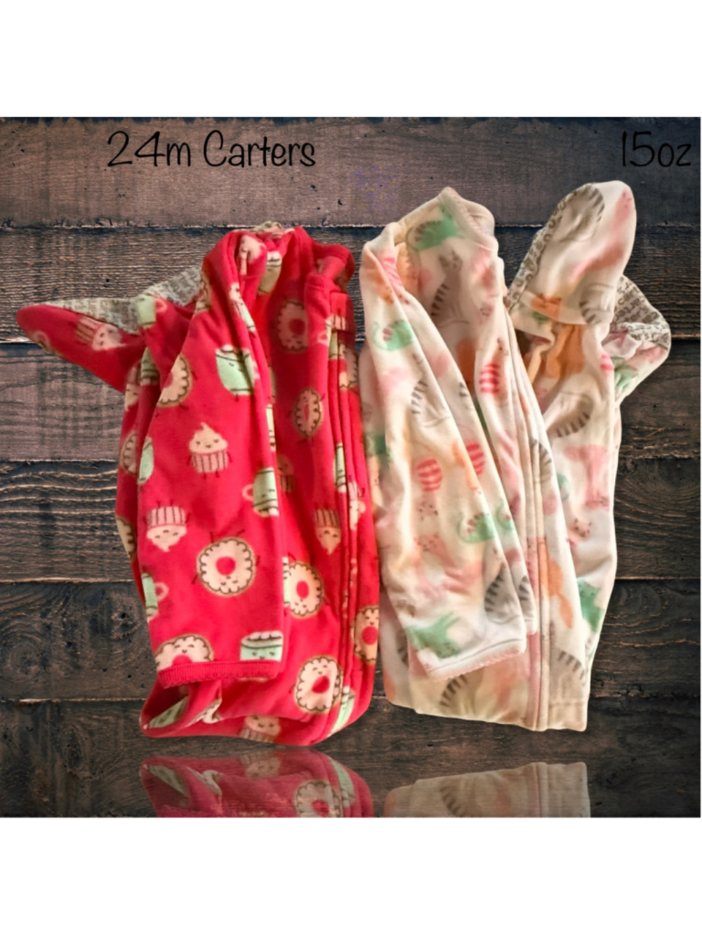24m Carters Pink/white Fleece Sleeper Bundle